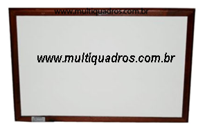 Quadro Lousa Branca Lisa c/ Moldura de Madeira - Sob Medida